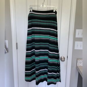 Merona Black and Green A-Line Maxi Skirt Resort Wear